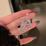 2023 New Trendy Statement Christmas Tree Earrings for Women Delicate Fashion Personality Sweet Versatile Christmas Earrings