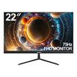 22" Curved Monitor, FHD 1080P 75Hz Ultra-Thin Bezel-Less VA Display, HDMI VGA Computer Monitor Home Office Movies