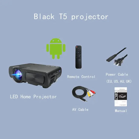 LED Mini Projector T5 Video Beamer for Home Cinema Media Player Wireless Sync Display for Iphone Android Phone Proyector