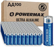 100-Count AA Batteries, Ultra Long Lasting Alkaline Battery, 10-Year Shelf Life, Recloseable Packaging 100 Count (Pack of 1)