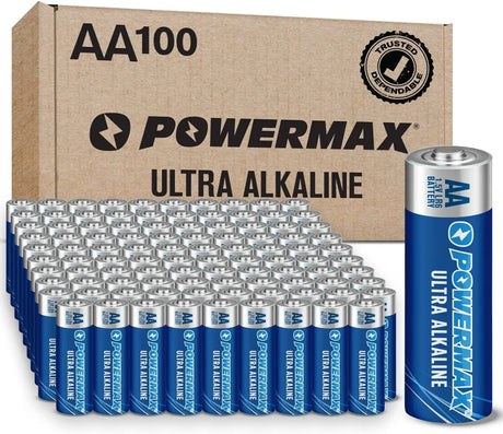 100-Count AA Batteries, Ultra Long Lasting Alkaline Battery, 10-Year Shelf Life, Recloseable Packaging 100 Count (Pack of 1)
