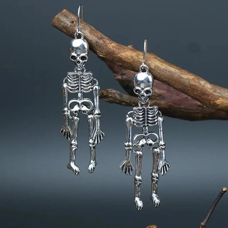 Vintage Punk Skeleton Skull Dangle Earrings for Women Goth Halloween Jewelry Party Gifts Aretes De Mujer Modernos 2022 Wholesale