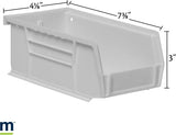 30220 Akrobins Plastic Hanging Stackable Storage Organizer Bin, 7-Inch X 4-Inch X 3-Inch, Red, 24-Pack