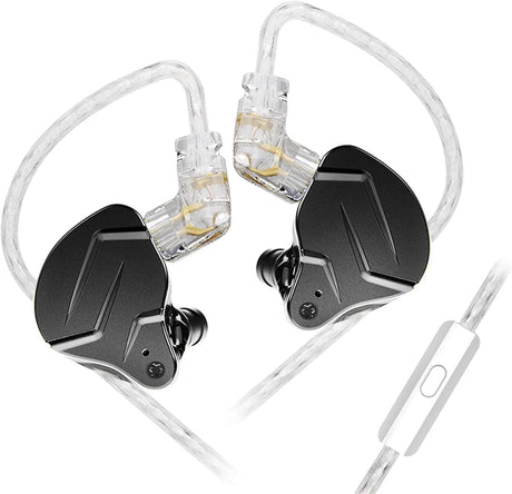 KZ ZSN Pro X IEM in Ear Monitors, Hifi KZ Wired Earbuds Headphones with Hybrid Dual Driver 1Ba 1Dd High Fidelity Musicians In-Ear Earphones Detachable Tangle-Free Cable for Gaming (With Mic, Black)