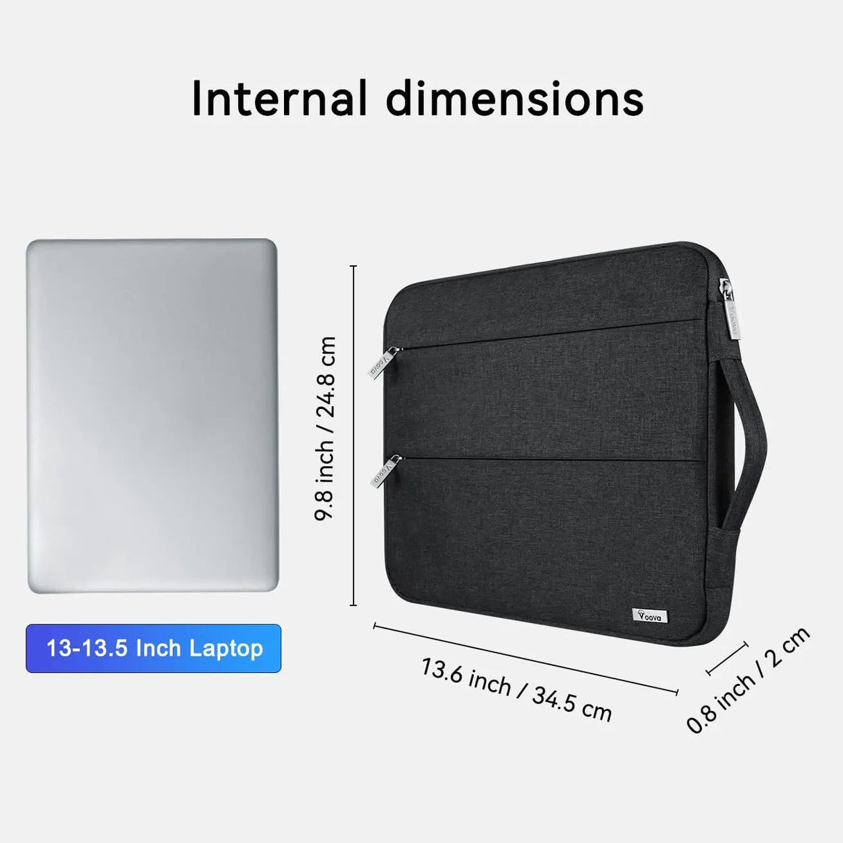 13 13.6 Inch Laptop Sleeve Case Compatible with Macbook Air/Macbook Pro 13 M2/M1,13.5 Surface Laptop 5/4, Surface Pro X / 9/8, Ipad Pro 12.9, Waterproof Computer Bag Cover with Handle, Black