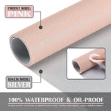 Waterproof Leather Desk Mat for Desktop, Keyboard and Mouse - Pink, 31.5" X 15.7"