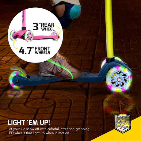 K5 3-Wheel Kids Scooter with Light-Up Wheels | Quick Assembly | Astm-Certified | Height-Adjustable for Boys or Girls Ages 3+