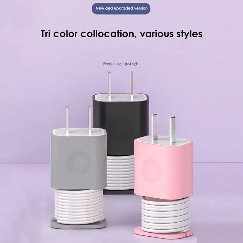 1/4Pc Silicone Charger Protector Universal Travel Cord Organizer Charging Cable Management Cord Winder for Iphone 20/18W Charger