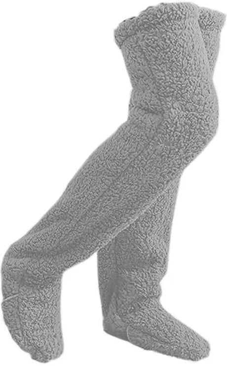 2 in 1 Fluffy Footmuff Women Long Kneelet Socks Warm Plush Socks for Adult Knee Warmers Winter Leg Warmer Sleep Socks Gifts