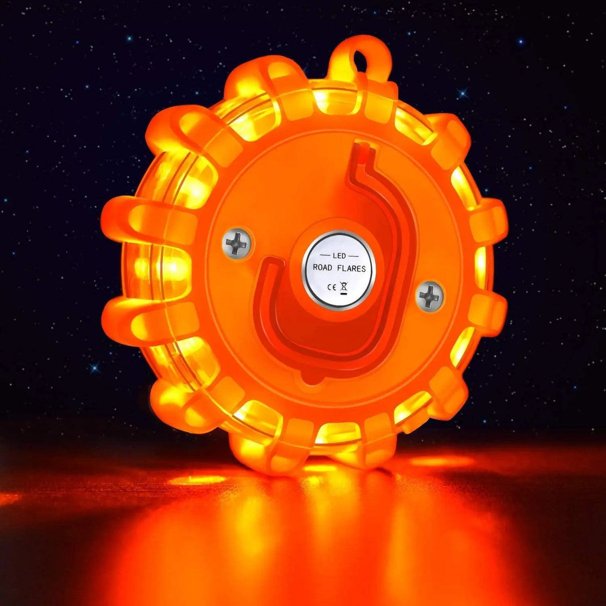 [8 Pack] LED Road Flares Safety Flashing Warning Light Roadside Emergency Disc Beacon Kit for Vehicles Boats with Magnetic Base & Hook, Premium Storage Bag (Batteries Not Included) (8)