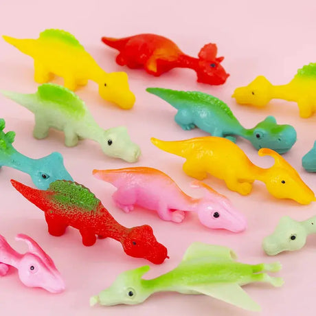 10Pcs Dinosaur Finger Catapult Decompression Toy TPR Turkey Finger Slingshot for Kids Birthday Party Favors Goodie Bag Pinata
