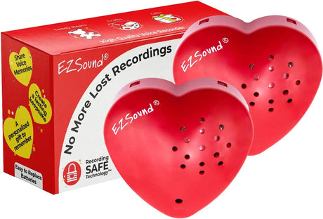 Voice Recorder for Stuffed Animal | 2 Pack - 30 Seconds Push Button Sound Recorder | Create Heartbeat Bear for Newborn | Personal Voice Message Recordable Sound Module for Toys (Red)