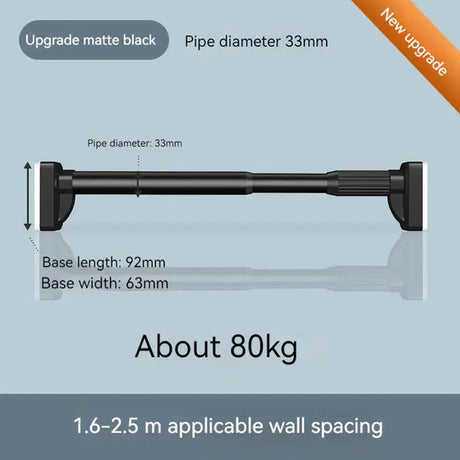 40-450CM White Shower Curtain Rod Adjustable Stainless Steel Tension Telescopic Rod for Bathroom Windows No Drill Simple Bracket