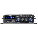 1600W Bluetooth Audio Power Amplifier, 4.1 Channel Support 2 Pairs Speakers 1 Subwoofer, Wireless Hifi Stereo Receivers for Home & Car