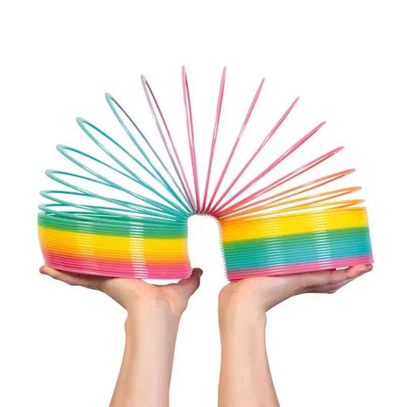 Color Rainbow Circle Magic Circle down Stairs Creative Decompression 7 Color Spring Ring Children'S Toys Birthday Present