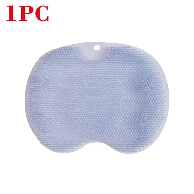 2 PCS Exfoliating Shower Massage Scraper Back Massage Brush Silicone Foot Scrubber Suction Cup Non-Slip Bath Mat Body Cleansing