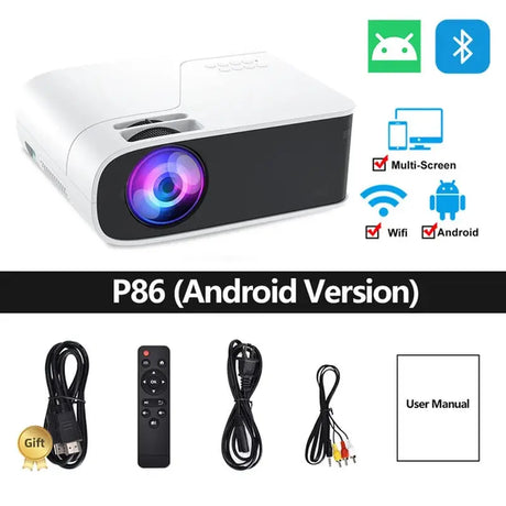 Salange Projector 1920X1080P Android 5G Wifi Bluetooth LED Video Beamer Home Theater Cinema Full 1080P Projector for Smartphone