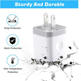 Wall Charger,4-Pack 2.1A Dual Port USB Power Adapter Plug Charging Block Cube for Phone 8/7/6 Plus/X, Pad, Samsung Galaxy S5 S6 S7 Edge,Lg, Android (White)