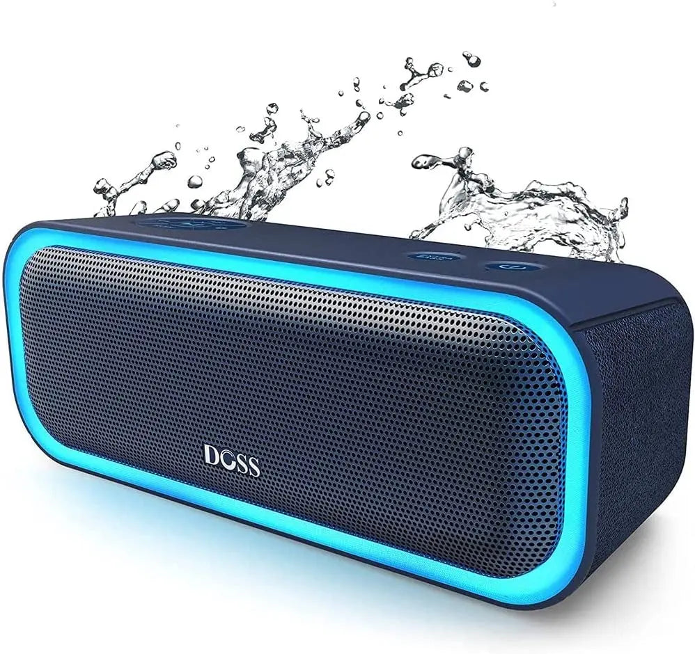 Bluetooth Speaker, Soundbox Pro Wireless Speaker with 20W Stereo Sound, Active Extra Bass, Bluetooth5.0, IPX6 Waterproof, Wireless Stereo Pairing, Multi-Colors Lights, 20Hrs Playtime -Blue