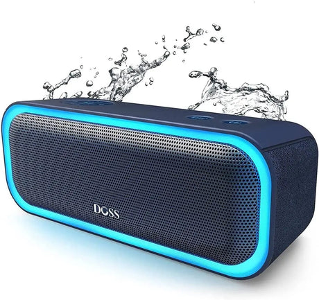 Bluetooth Speaker, Soundbox Pro Wireless Speaker with 20W Stereo Sound, Active Extra Bass, Bluetooth5.0, IPX6 Waterproof, Wireless Stereo Pairing, Multi-Colors Lights, 20Hrs Playtime -Blue