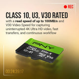 256GB Elite-X Microsdxc UHS-I Memory Card - 100Mb/S, U3, V30, A1, 4K, Full HD, Micro SD