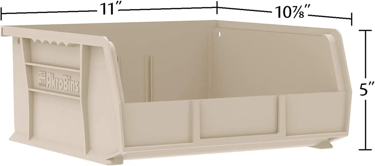 30235 Akrobins Plastic Hanging Stackable Storage Organizer Bin, 11-Inch X 11-Inch X 5-Inch, Yellow, 6-Pack