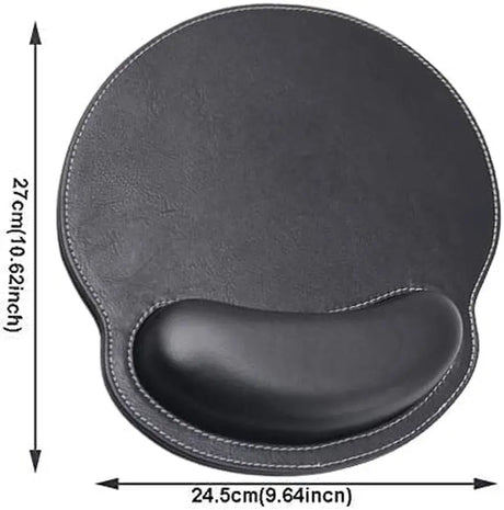 Ergonomic PU Leather Mouse Pad with Wrist Support,Comfort Memory Foam,Waterproof Surface，Non- Slip Rubber Base for Computer Laptop & Mac,Lightweight Rest for Home,Office & Travel (Black)