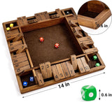 14 Inches 4-Way Board Game (2-4 Players) for Kids & Adults [Large Wooden Game, 8 Dice + Rules] Smart Addition Learning Game – Vantage Style
