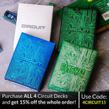 Circuit Neon Green Playing Cards with Free Card Game Ebook, Creative Deck of Cards, Premium Card Deck, Cool Poker Cards, Unique Bright Colors for Kids & Adults, Computer Themed, Black Playing Cards