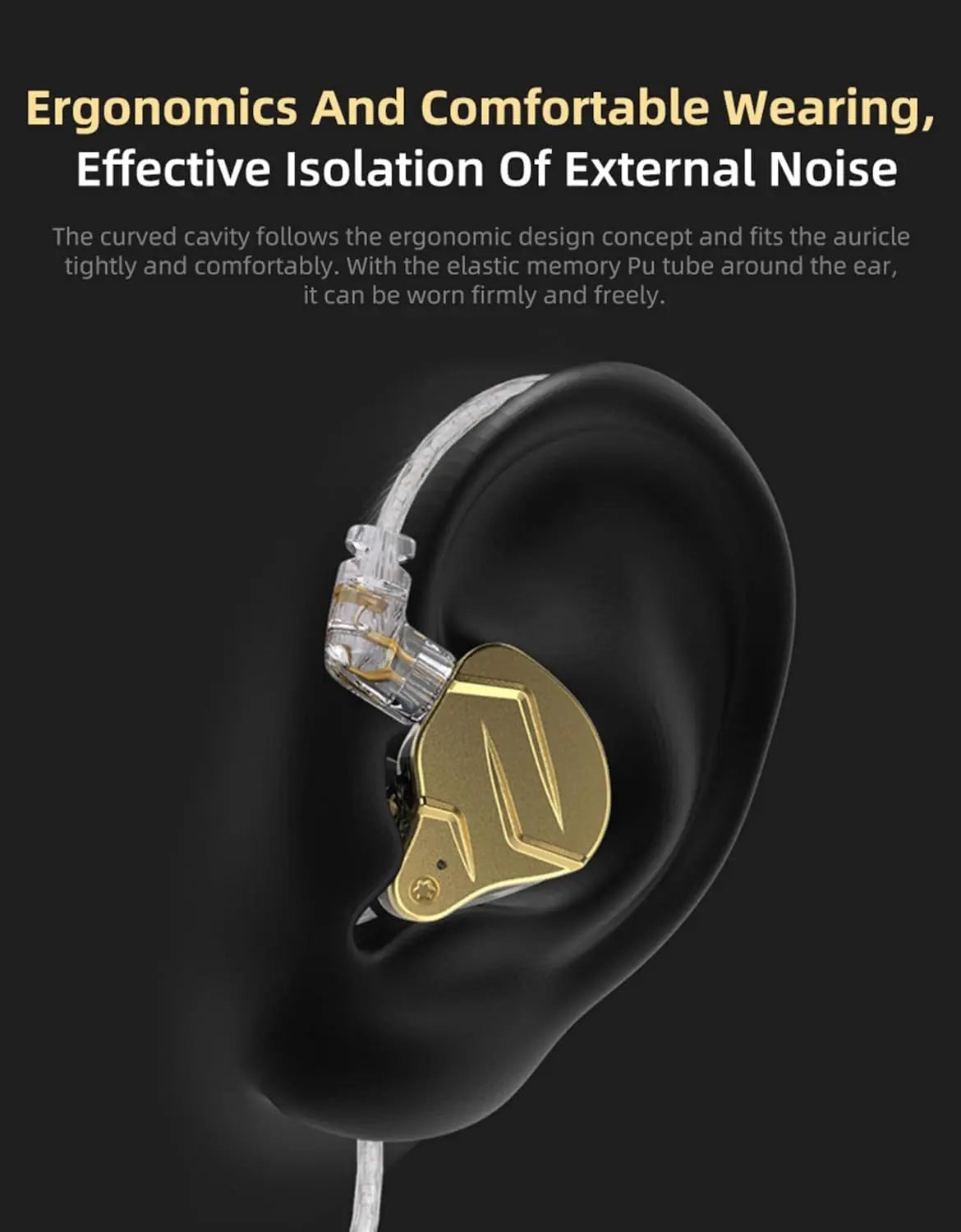 KZ ZSN Pro X IEM in Ear Monitors, Hifi KZ Wired Earbuds Headphones with Hybrid Dual Driver 1Ba 1Dd High Fidelity Musicians In-Ear Earphones Detachable Tangle-Free Cable for Gaming (Without Mic)