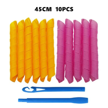 10Pcs Heatless Hair Curler No Heat Hair Rollers Sleeping Soft Spiral Curls Lazy Perm Curling Rod Wave Formers Hair Styling Tools