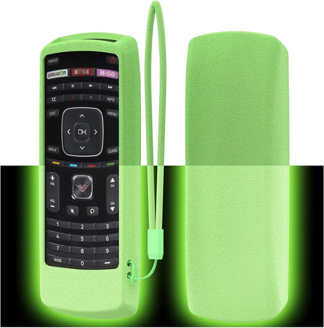 Remote Case for Vizio XRT112 / XRV4TV Smart TV Remote Skin-Friendly Silicone Cover for Vizio XRT112 / XRV4TV Remote Control Shockproof Anti-Lost with Remote Loop (Glow in Dark Green)