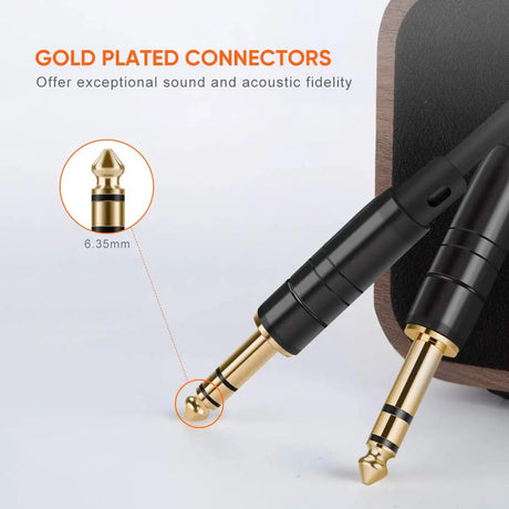 15 Feet 6.35Mm 1/4" TRS to 6.35Mm 1/4" TRS Balanced Stereo Audio Cable, Male to Male, 4.5 Meters/Black