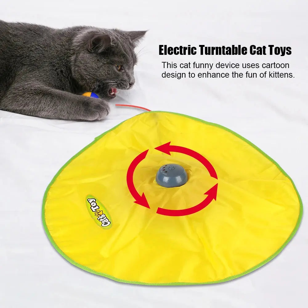 4 Speeds Motion Undercover Mouse Fabric Moving Feather Interactive Pet Toy for Cat Kitty Automatic Electric Cat Toy Plate