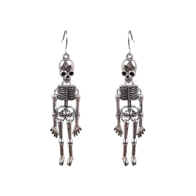 Vintage Punk Skeleton Skull Dangle Earrings for Women Goth Halloween Jewelry Party Gifts Aretes De Mujer Modernos 2022 Wholesale