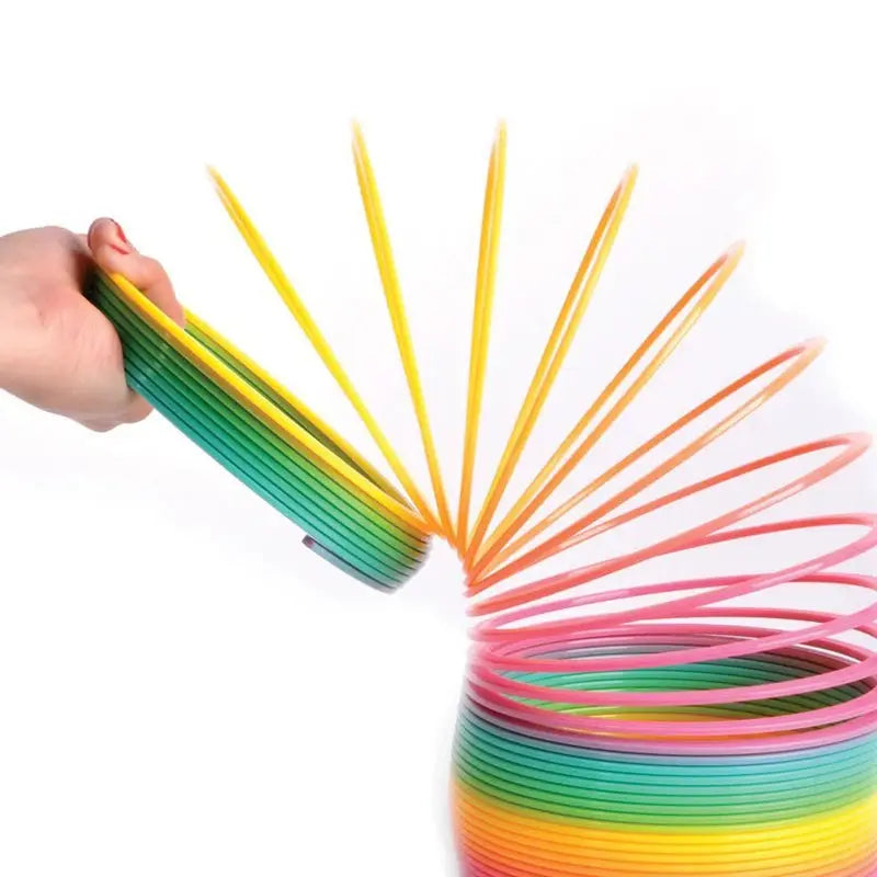 Color Rainbow Circle Magic Circle down Stairs Creative Decompression 7 Color Spring Ring Children'S Toys Birthday Present