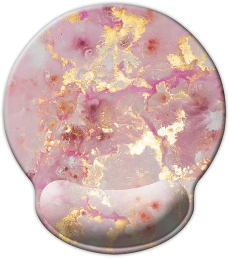 Ergonomic Mouse Pad with Wrist Support, Cute Wrist Pad with Non-Slip Rubber Base for Computer, Laptop, Home Office Gaming, Working, Easy Typing & Pain Relief,Rose Marble