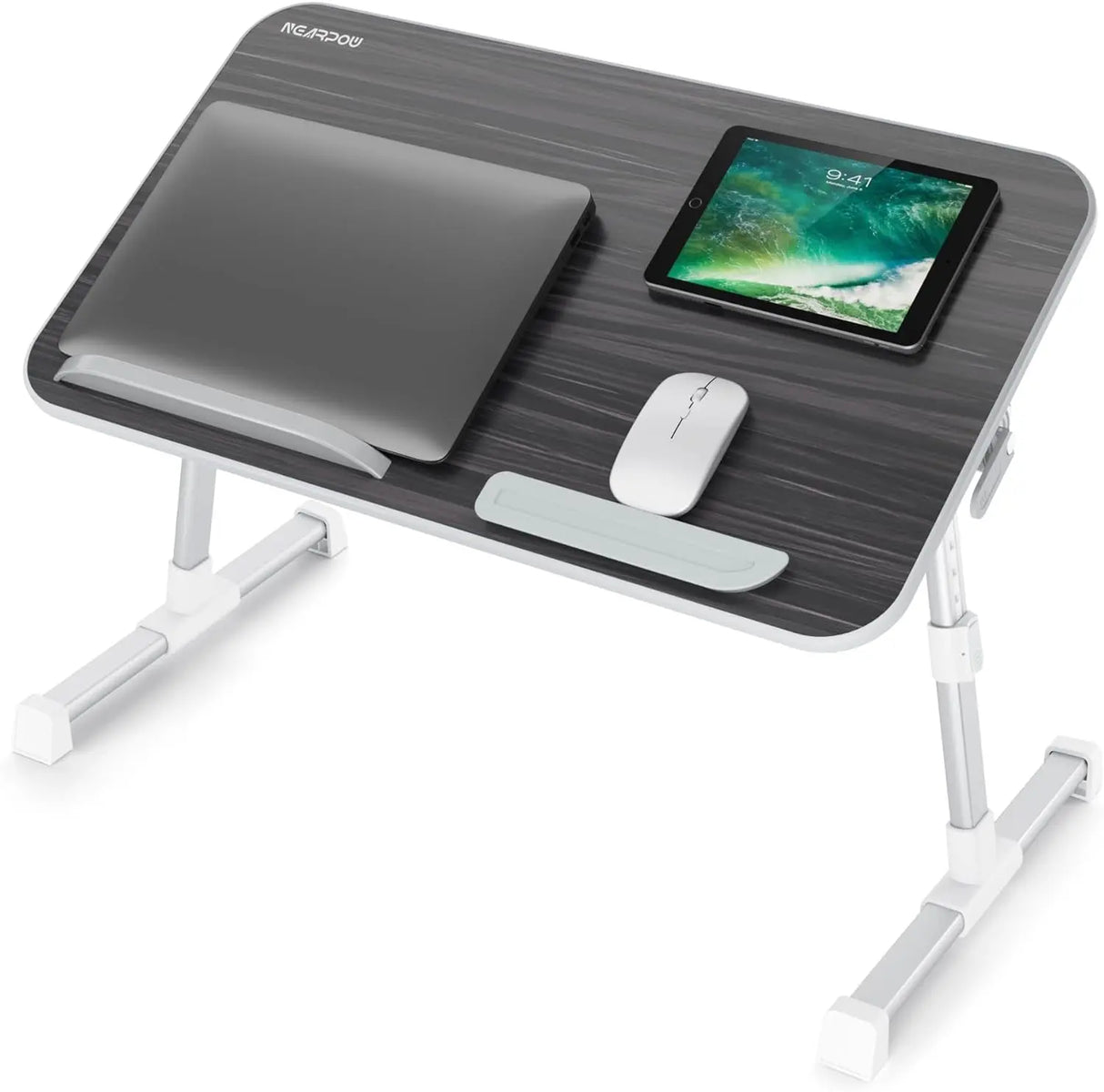 Laptop Bed Tray Table, Adjustable Laptop Bed Stand, Portable Standing Table with Foldable Legs, Foldable Lap Tablet Table for Sofa Couch Floor - Medium Size