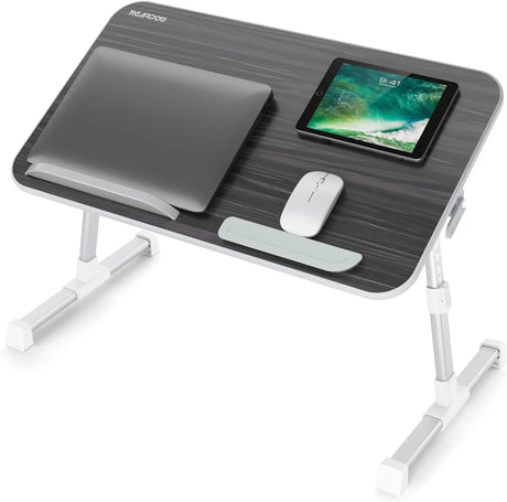 Laptop Bed Tray Table, Adjustable Laptop Bed Stand, Portable Standing Table with Foldable Legs, Foldable Lap Tablet Table for Sofa Couch Floor - Medium Size