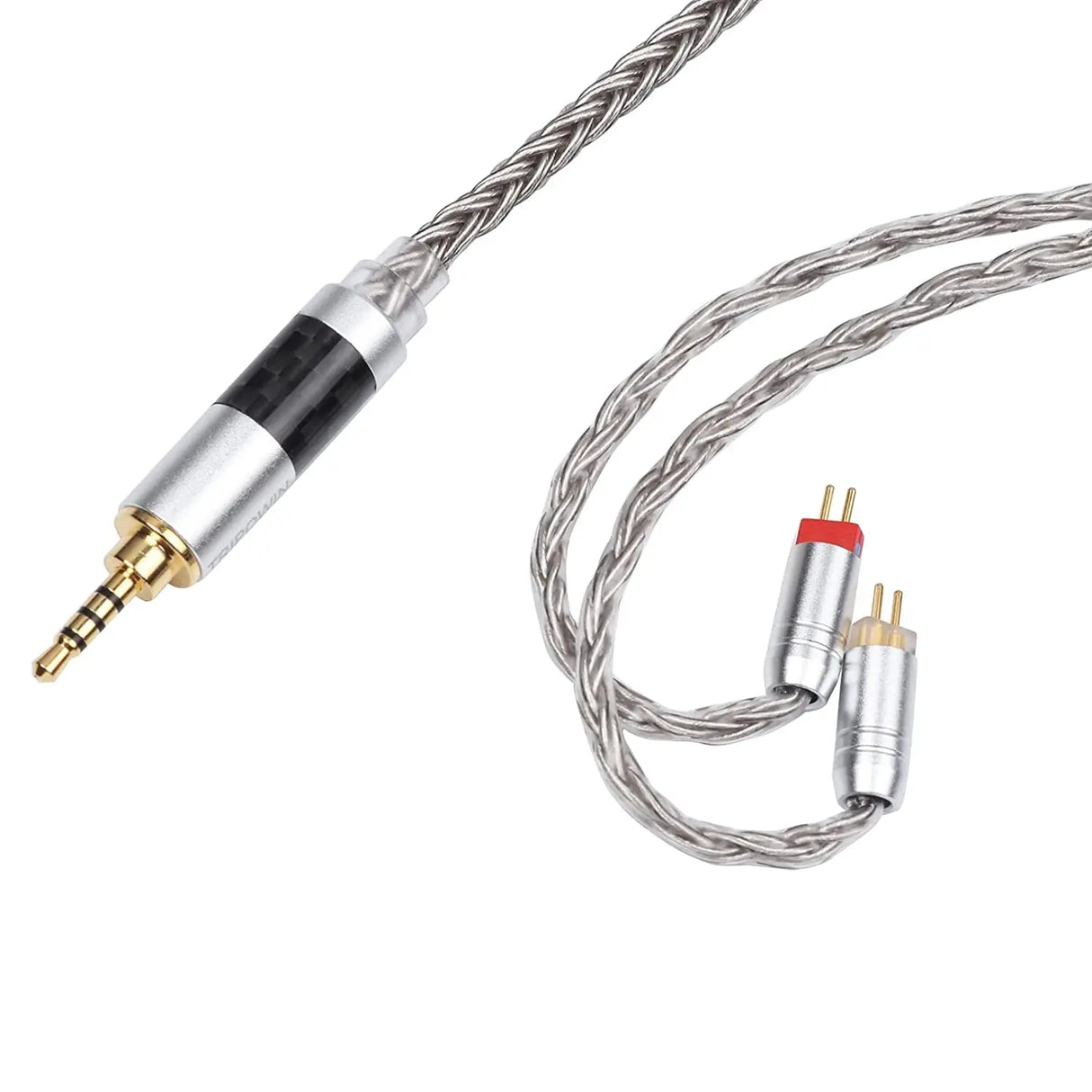 Zonie 16 Core Silver Plated IEM Cable, SPC Earphone Cable, for BL03 TRN V90 V80 AS10 ZS10 ZS6 ES4 ZST ZSR Iems (2Pin-0.78Mm, 3.5Mm, Grey)