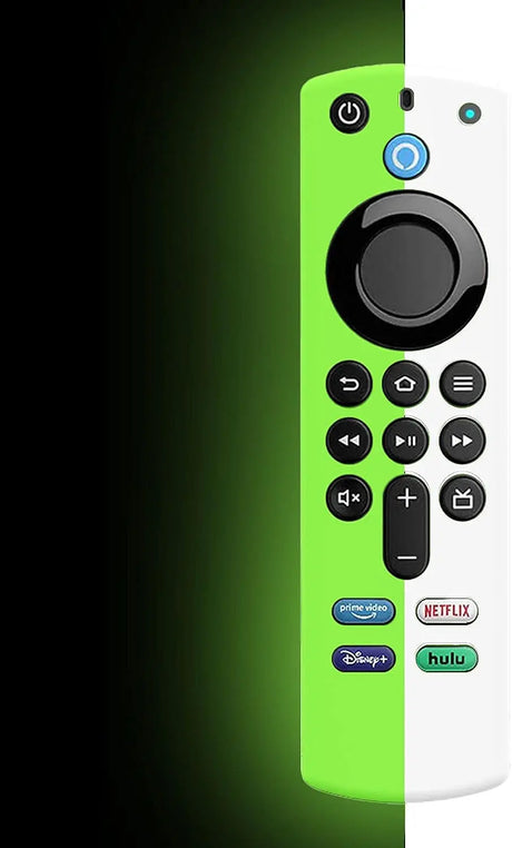 White Voice Remote Cover Case Replacement for TV Stick (3Rd Gen) / 4K Max 2021 Release Voice Remote, Silicone Protective Case Sleeves with Lanyard Glow in Dark -