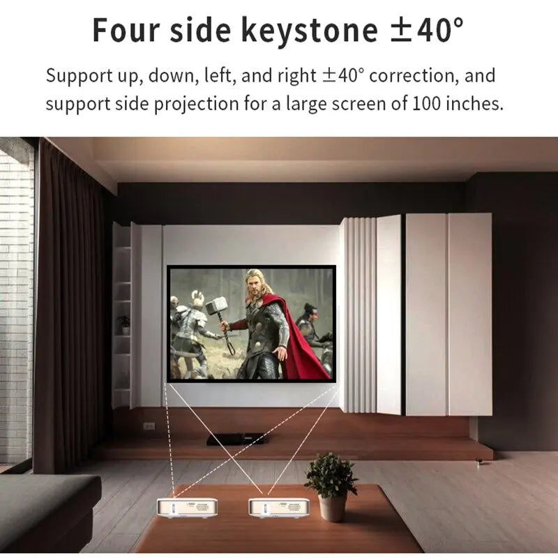 S350 Mini DLP Projector Smart TV Android 9.0 Wifi Pico Protable 1080P Outdoor 4K Cinema for Smartphone Miracast Airplay