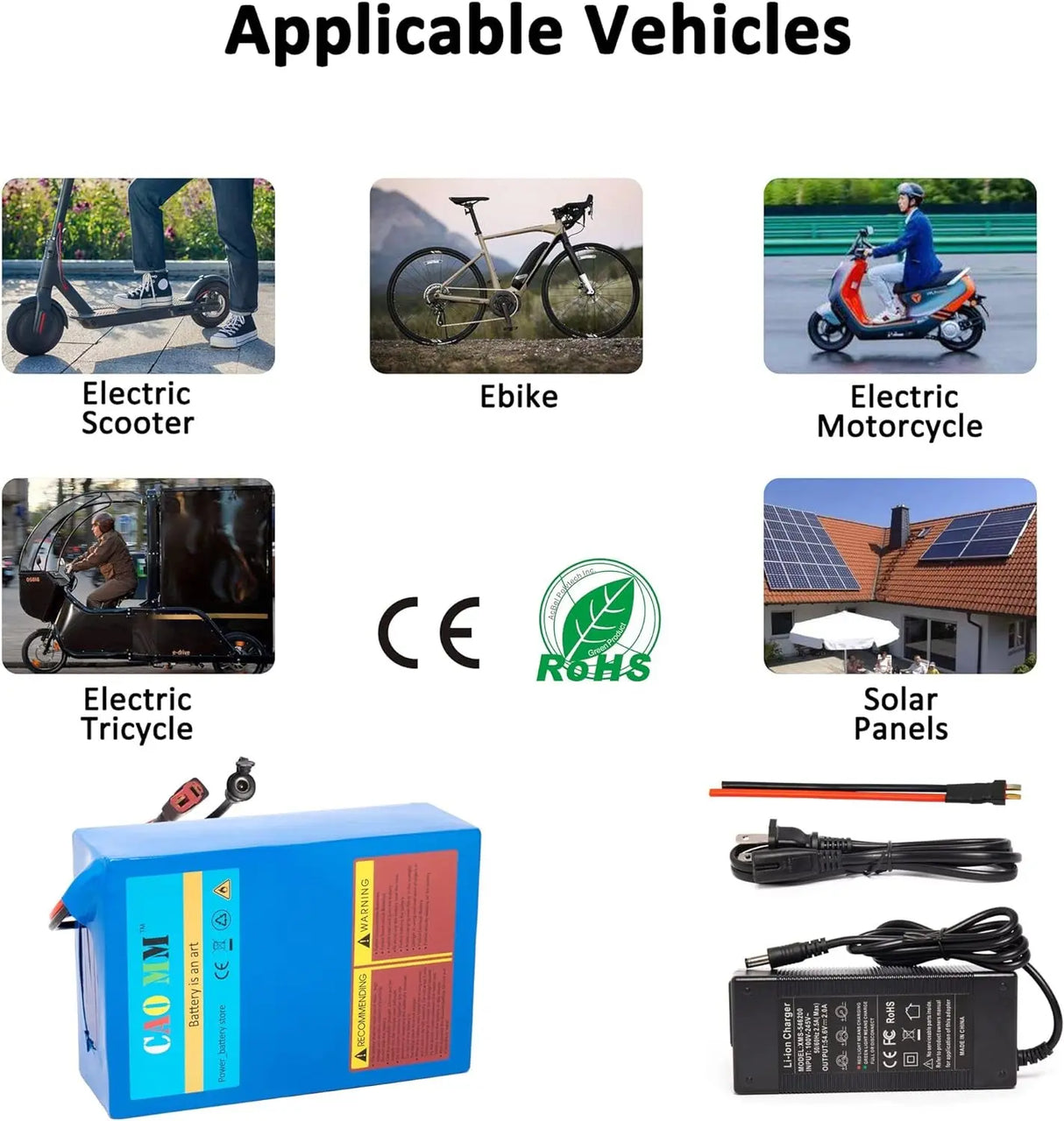36V Battery, (2-5 Days Delivery from California) 10AH/ 14AH/ 16AH/ 20AH Lithium Battery Pack Li Ion Battery for 200-1000W Motor Electric Bike Bicycle Scooter
