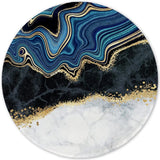 [20% Larger Mouse Pad with Stitched Edge, Premium-Textured Mouse Mat Waterproof Non-Slip Rubber Base round Mousepad for Office Gaming PC Laptop 8.7×8.7 Inches, Abstract Art Marble
