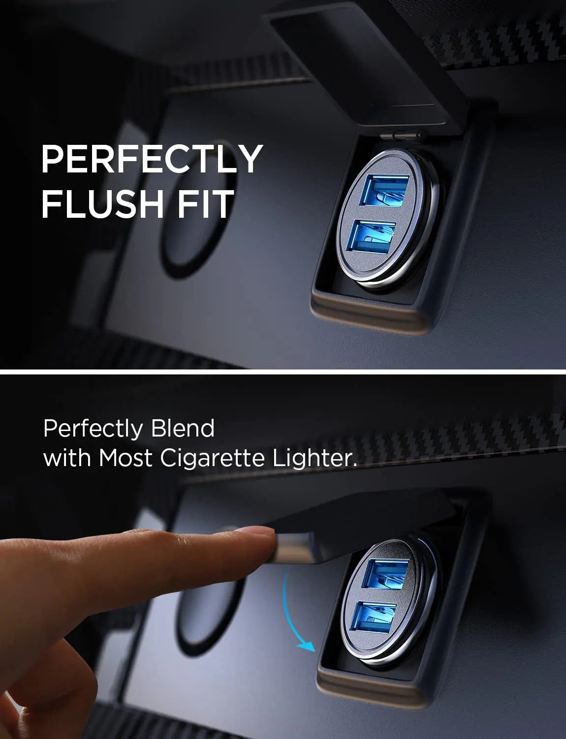 2 Pack Fast Mini Car Charger, 4.8A Metal Car Charger Adapter Flush Fit, Dual Port USB Car Charger Compatible with Iphone 14 13 12 Pro Max 8 plus 7 6S, Samsung Galaxy S23/10/9/8/7, Ipad Kindle