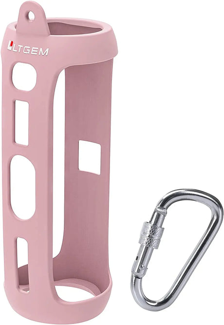 Silicone Carrying Travel Case for JBL FLIP 5 Waterproof Portable Bluetooth Speaker with Extra Carabiner - Pink