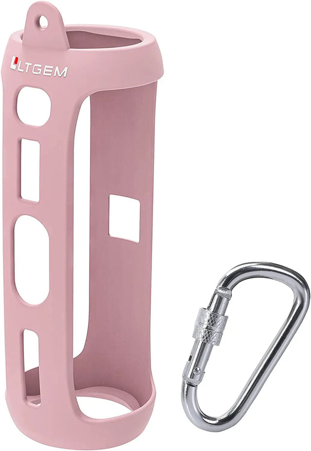 Silicone Carrying Travel Case for JBL FLIP 5 Waterproof Portable Bluetooth Speaker with Extra Carabiner - Pink