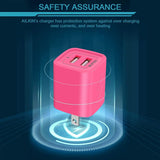 Wall Charger,  USB Plug Fast Charging Block, Power Adapter Cube 2 Port Charge Travel Brick Cell Quick Chargers Box for Iphone 15/14/13/12 Pro/Se/11Pro Max/Xr, Samsung Galaxy S22 S7 S6, HTC, LG