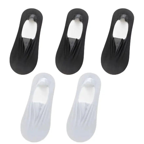 5Pairs Women Invisible Boat Socks Breathable Silicone Non-Slip Ultra-Thin Sock Slippers High Quality Elastic Ice Silk Low Sox