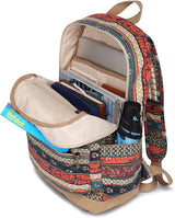 New Bohemian Laptop Backpack with Massage Cushioned Straps Travel Outdoor Backpack for Laptop up to 15.6 Inch